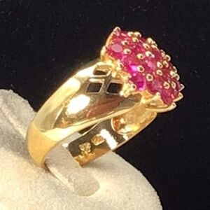 Ruby ring Gold plated sterling silver Ring